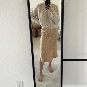 Audrey 3+ 1 yellow floral satin midi skirt in S